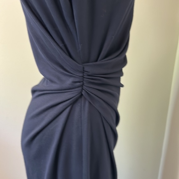 LAFAYETTE 148 Cowl Neck Knee Length Sheath Dress Navy Blue US 6 - Picture 5 of 11